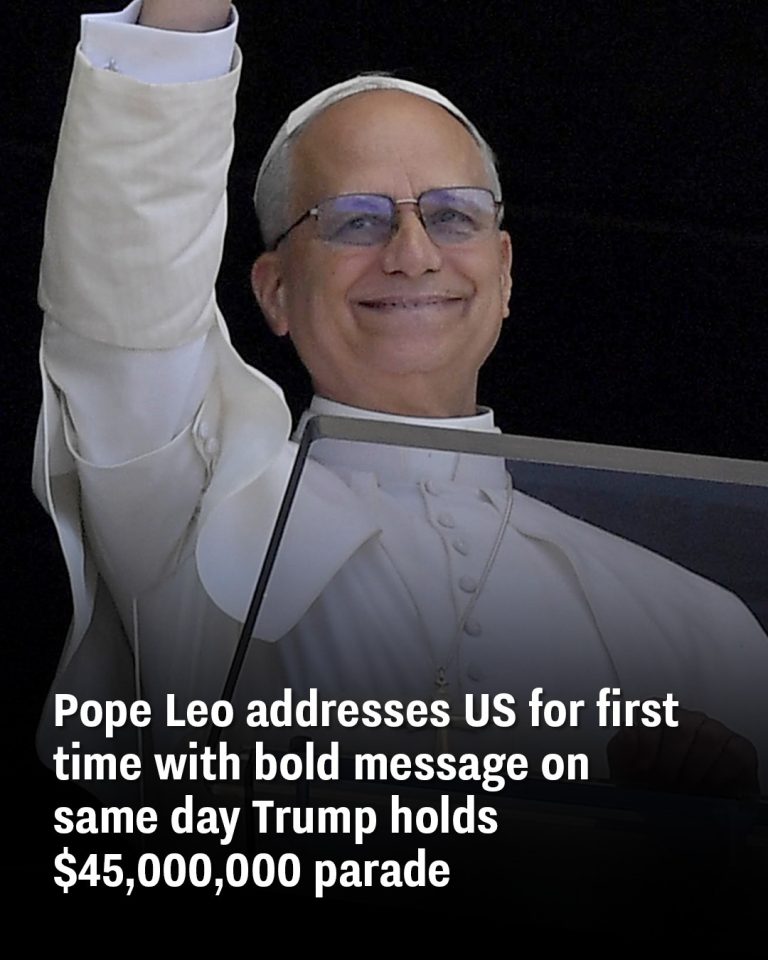 Pope Leo addresses US for first time with bold message on same day Trump holds $45,000,000 parade