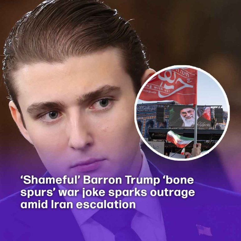 ‘Shameful’ Barron Trump ‘bone spurs’ war joke sparks outrage amid Iran escalation