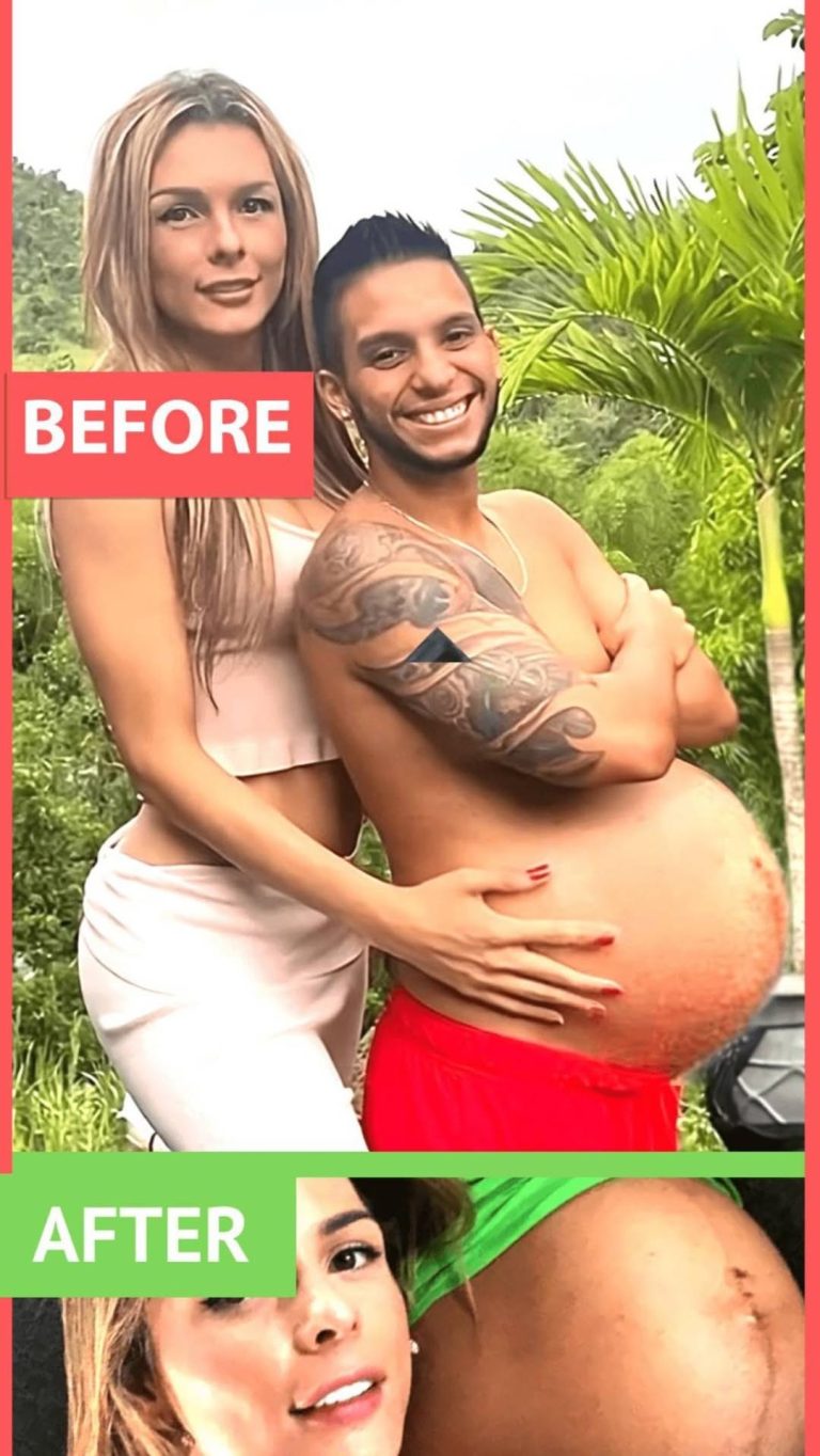Colombian Model Shares pictures of her Eight months Pregnant Husband…