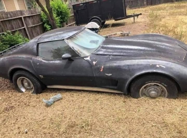 Father gives his daughter an old rusty car,