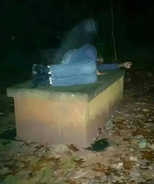 This man slept on his mother’s grave