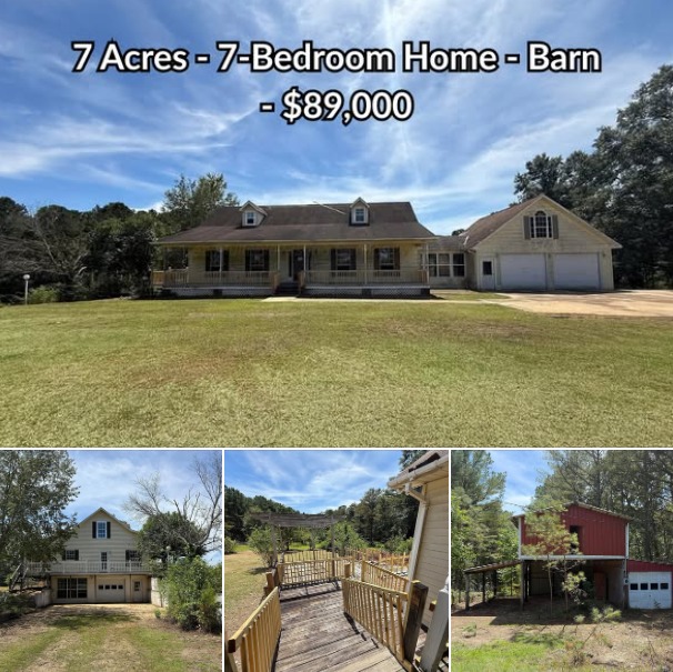7 Acres – 7-Bedroom Home – Barn