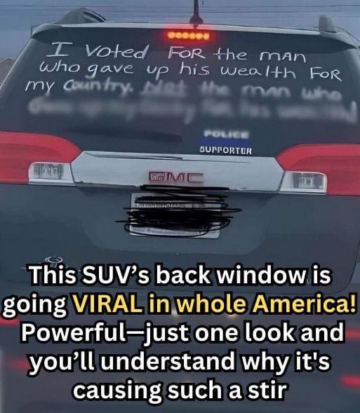 “This SUV’s Back Window Message Sparks