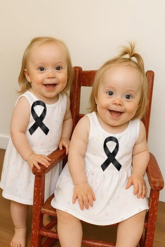 Young woman puts both babies inside