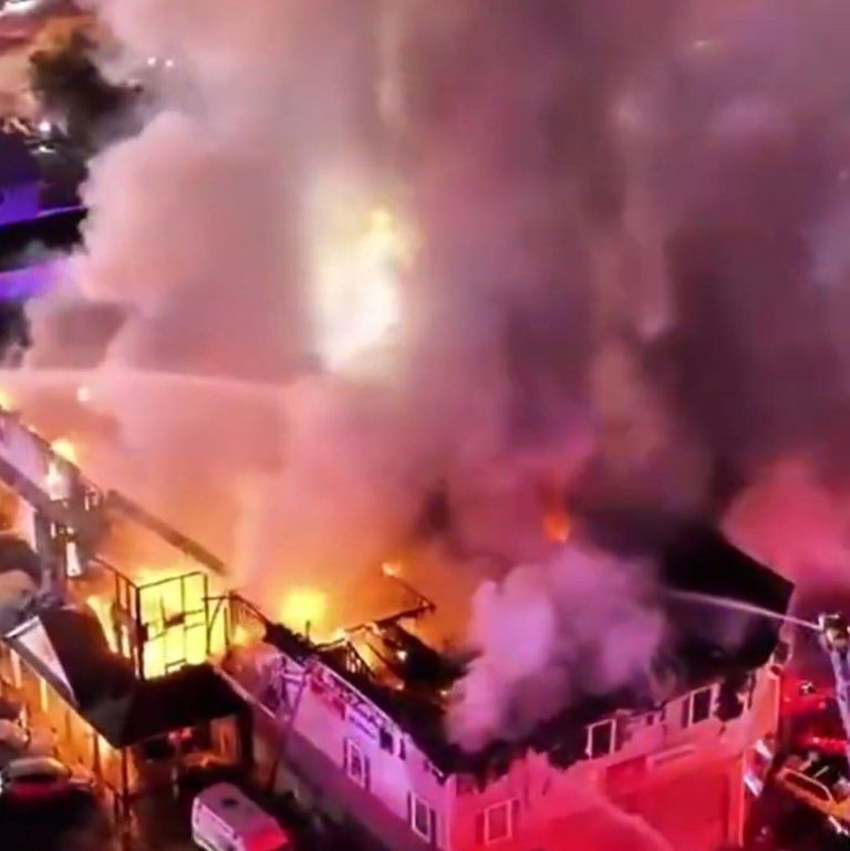 Breaking news as a massive fire erupts