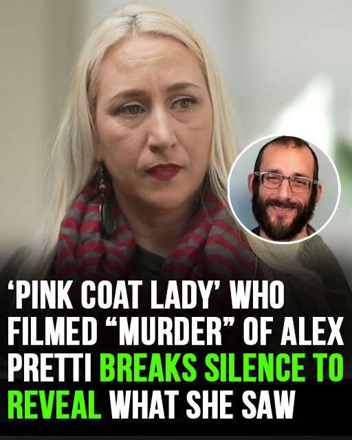 WITNESS IN PINK COAT BREAKS