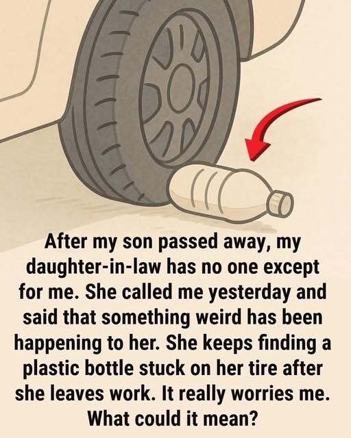 If you see a plastic bottle wedged on your tire