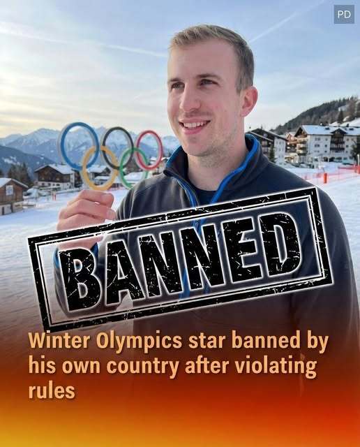 An athlete at the Winter Olympics was sent