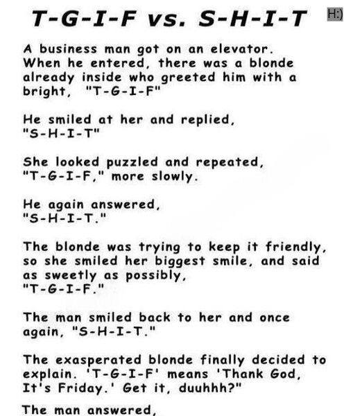 Man’s Unexpected Reply to “T-G-I-F” Lea