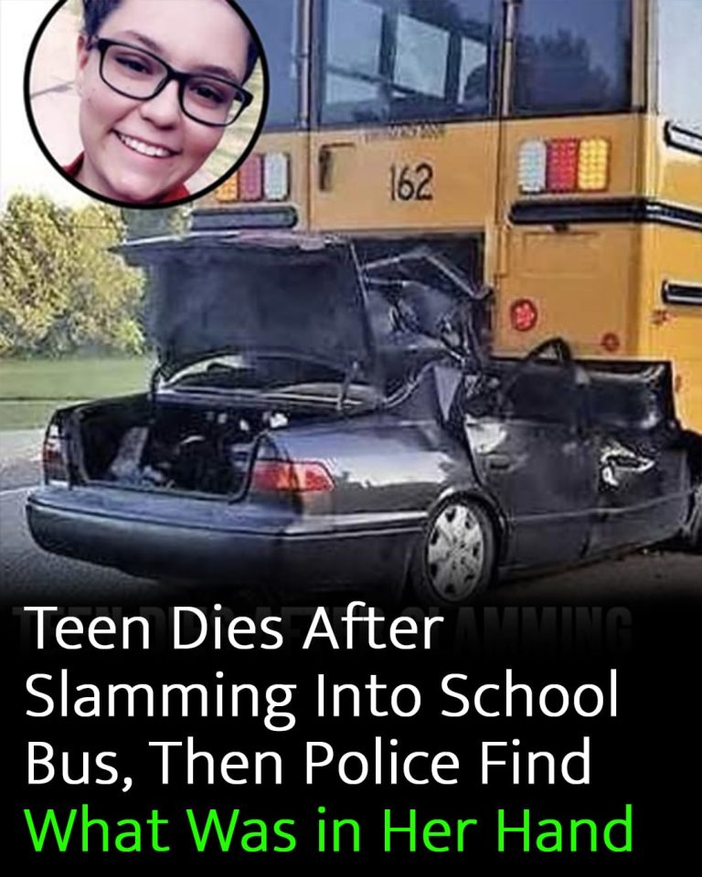 Teen crashes into school bus and