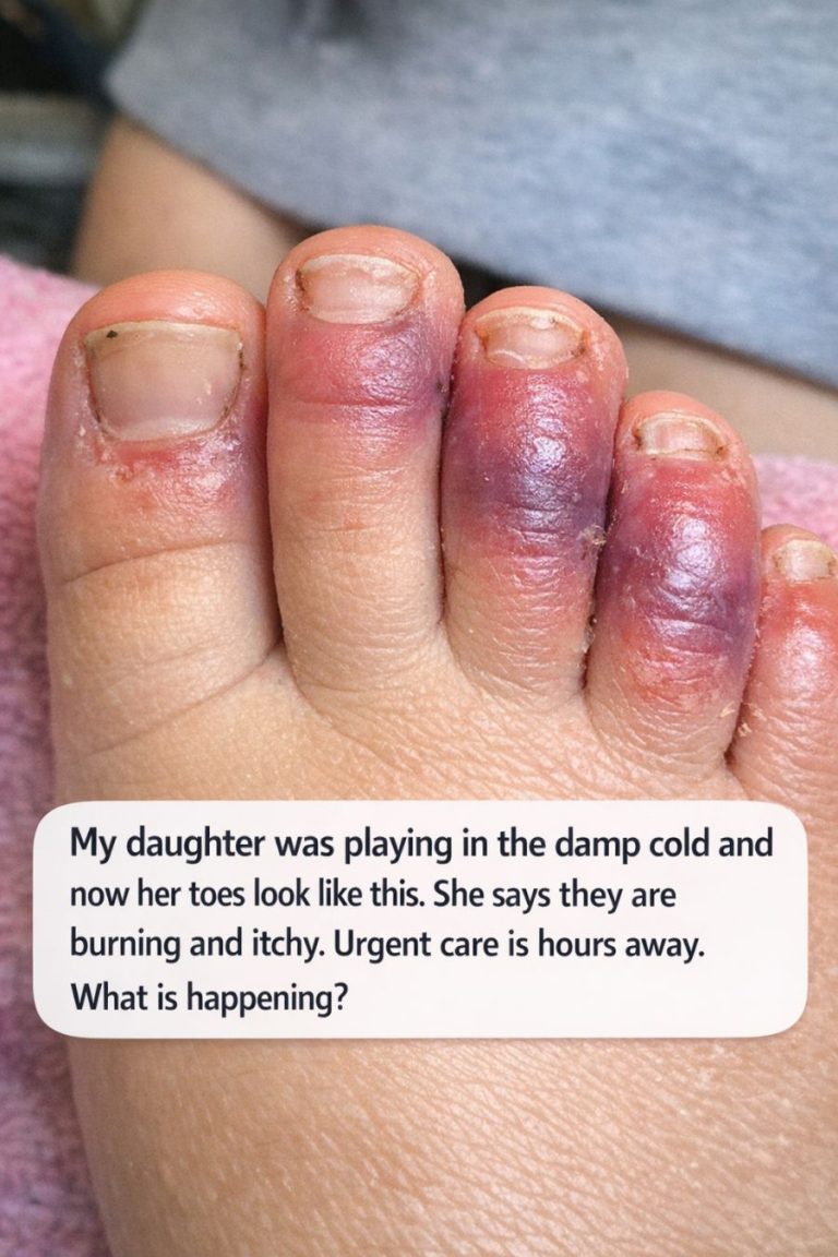 My daughter was playing in the damp col