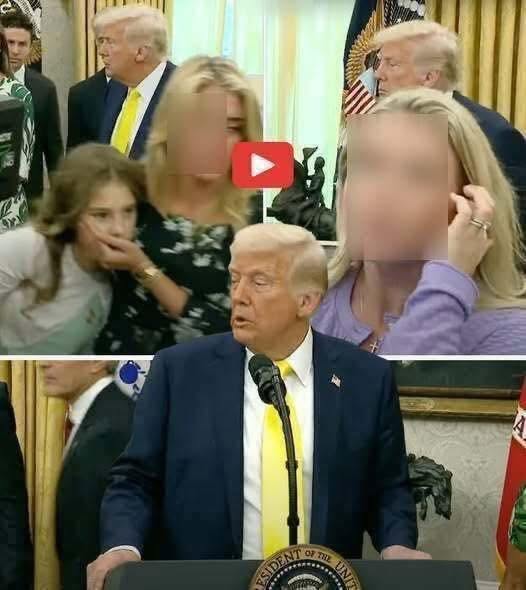President Trump has to stop live speech as he ru