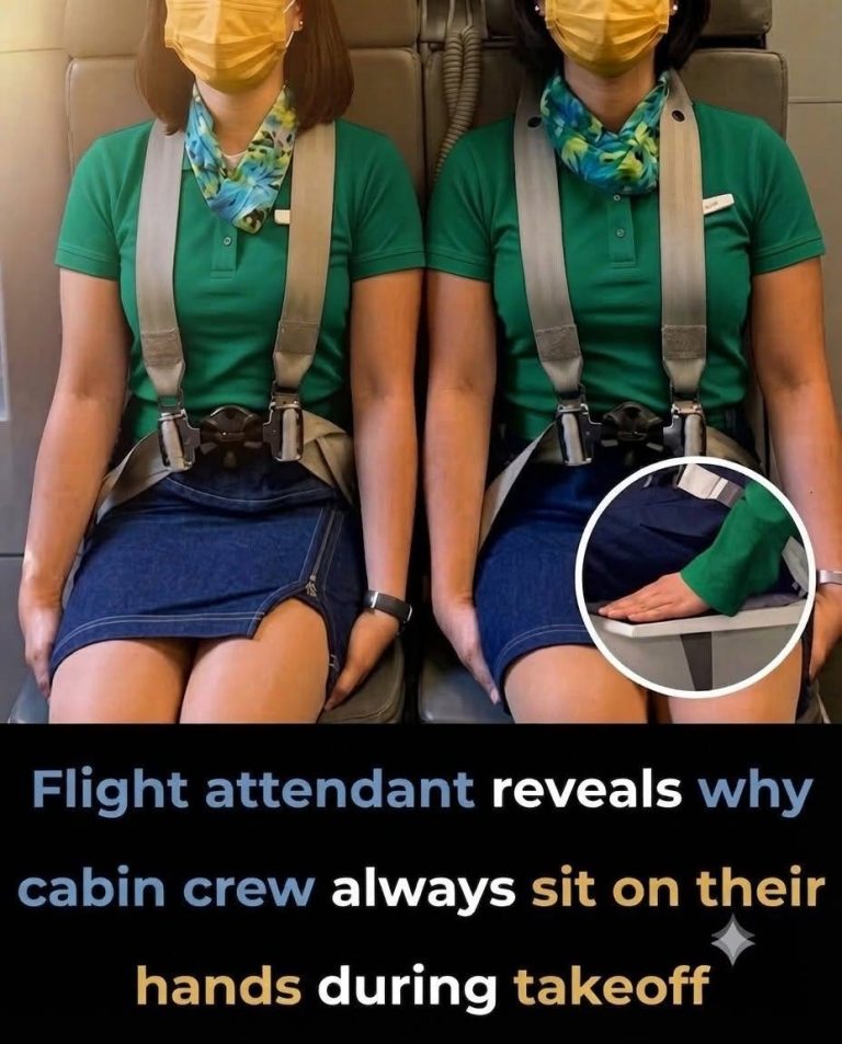 Why Flight Attendants Sit on Their Hands During Ta
